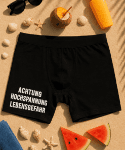 Lustige Boxershorts Achtung Hochspannung Lebensgefahr