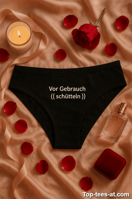 Lustige Damen Unterwäsche vor Gebrauch schütteln