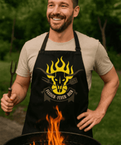 Lustige Schürze Fleisch Feuer Bier