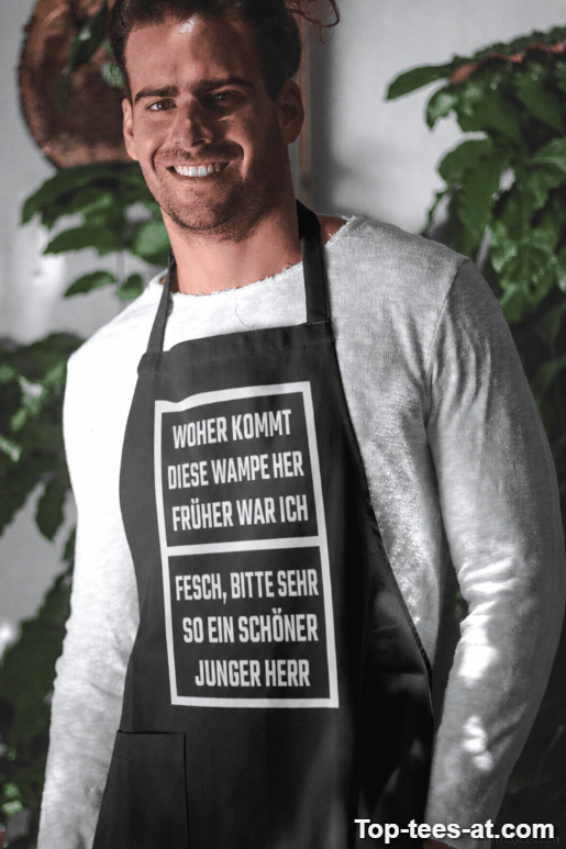 Lustige Schürze Wampe statt fescher Herr