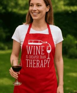 Lustige Schürze Wine Is Cheaper Than Therapy