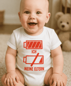 Lustiger Baby Body Batterie voll Eltern leer
