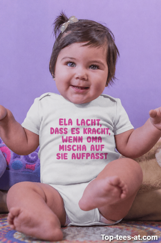 Lustiger Baby Body bei Oma mit eigenem Namen