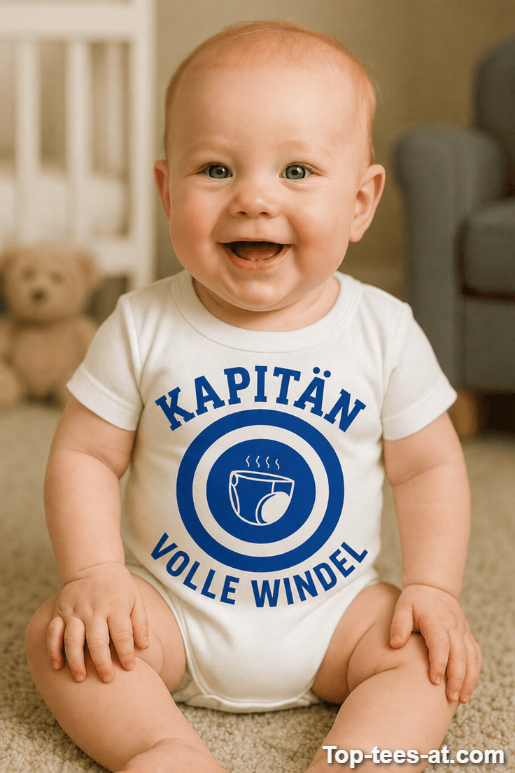 Lustiger Baby Body Kapitän volle Windel