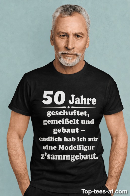 Lustiges T-Shirt 50 Jahre endlich Modelfigur