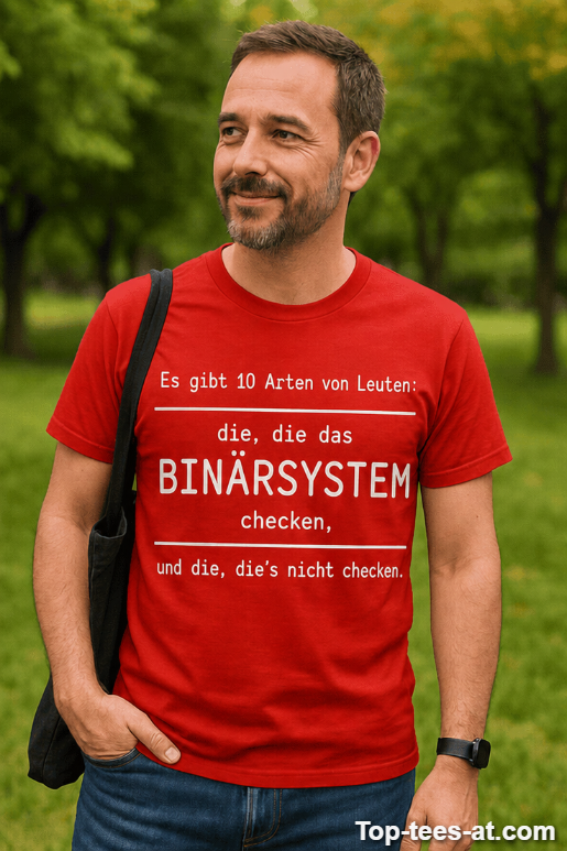 Lustiges T-Shirt Binärsystem für Programmierer