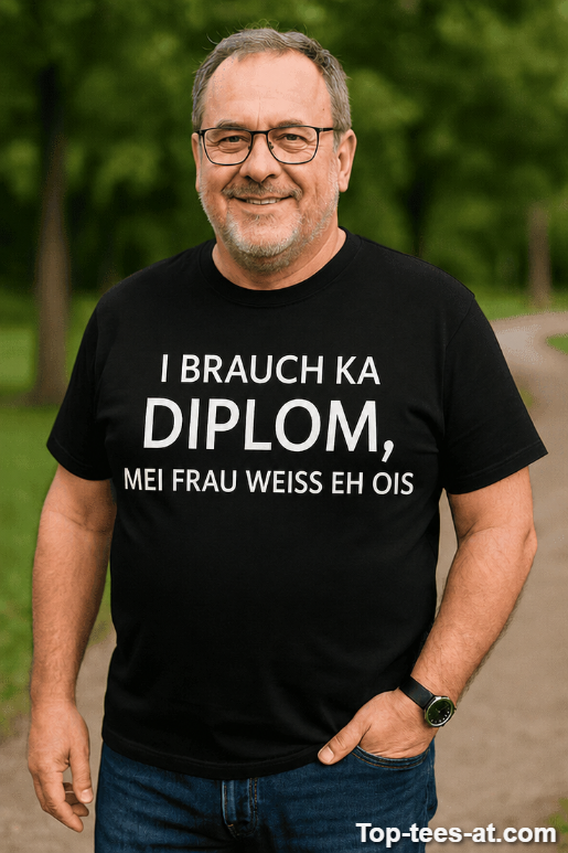 Lustiges T-Shirt kein Diplom meine Frau weiß alles
