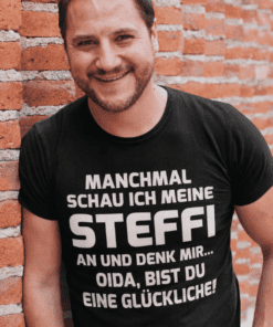 Lustiges T-Shirt meine Glückliche mit eigenem Namen