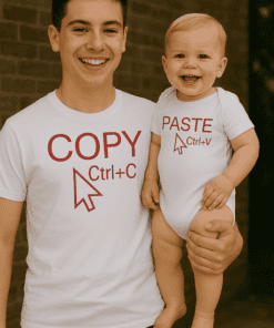 Lustiges T-Shirt und Body Set Copy Paste