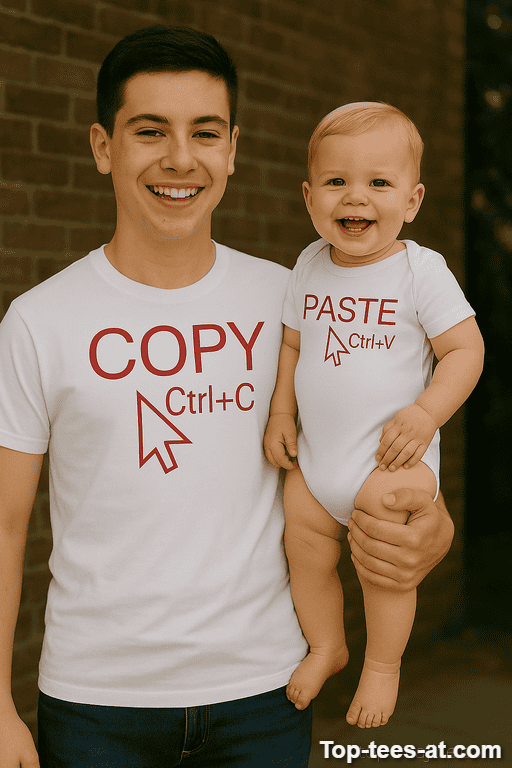 Lustiges T-Shirt und Body Set Copy Paste