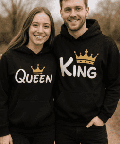 Pärchen Hoodie King Queen zweifarbig