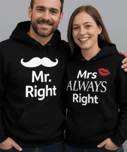 Pärchen Hoodie Mr Right Mrs Always Right