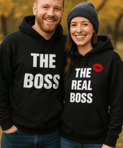 Pärchen Hoodie The Boss The Real Boss