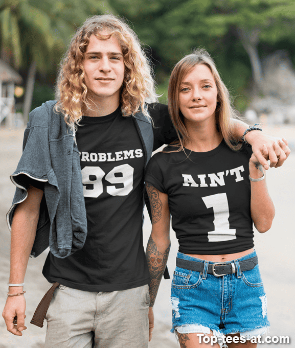 Pärchen T-Shirt 99 Problems Ain't 1