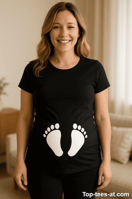 Schwangerschafts T-Shirt mit Babyfüßchen
